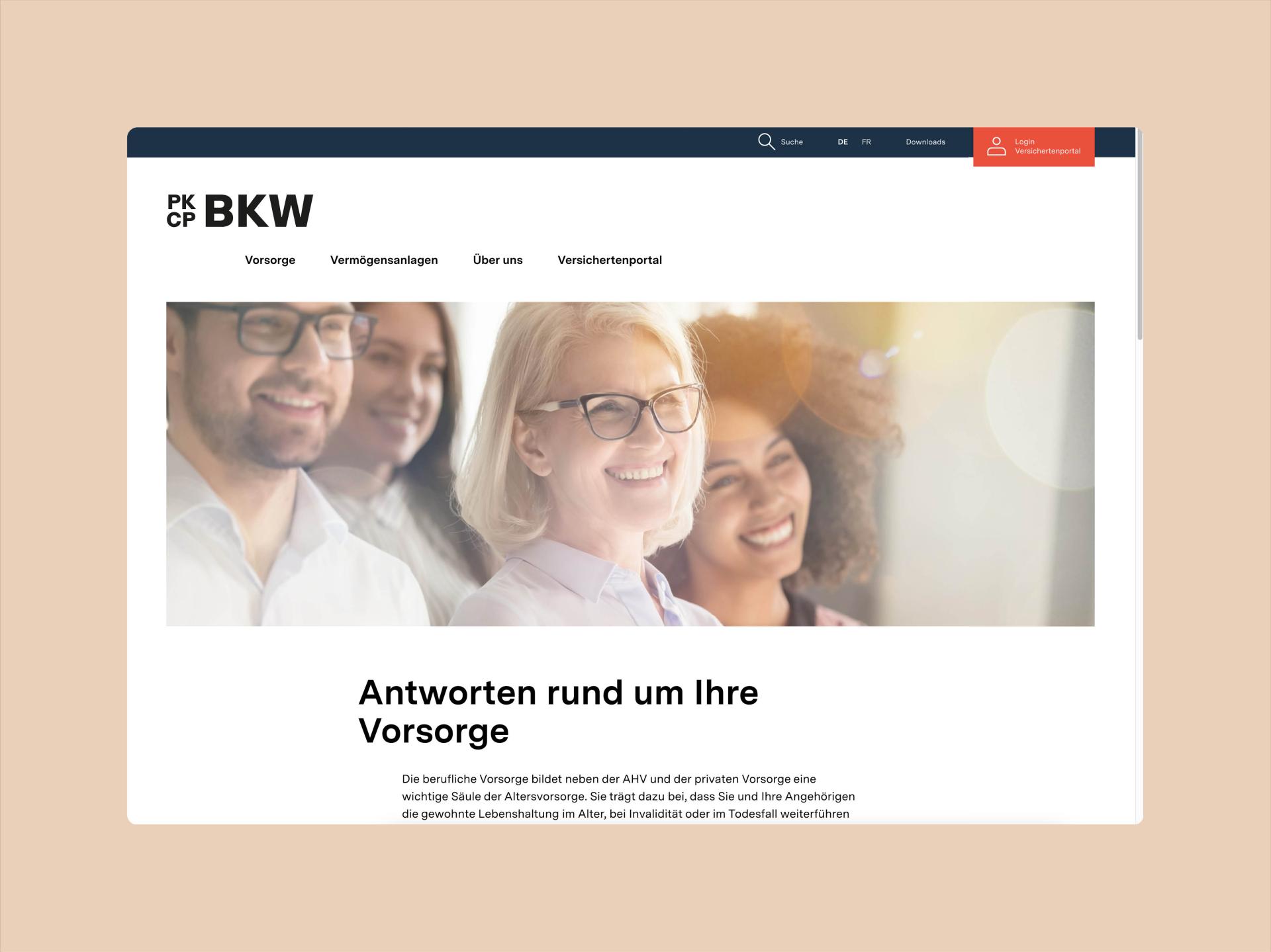 Pensionskasse BKW Website Web Definitiv Design
