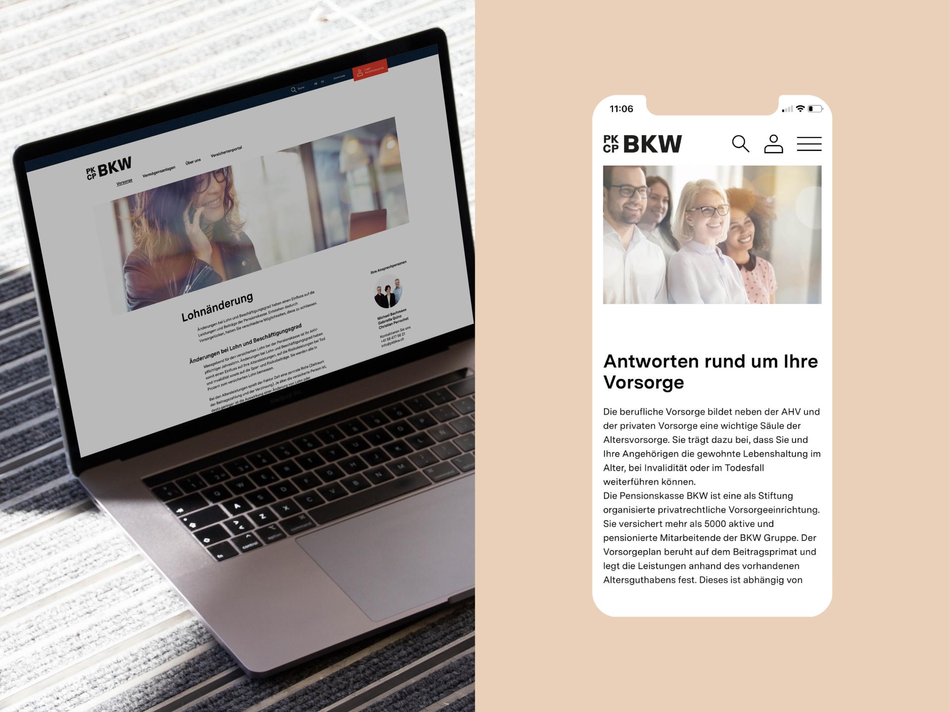 Pensionskasse BKW Website Web Definitiv Design